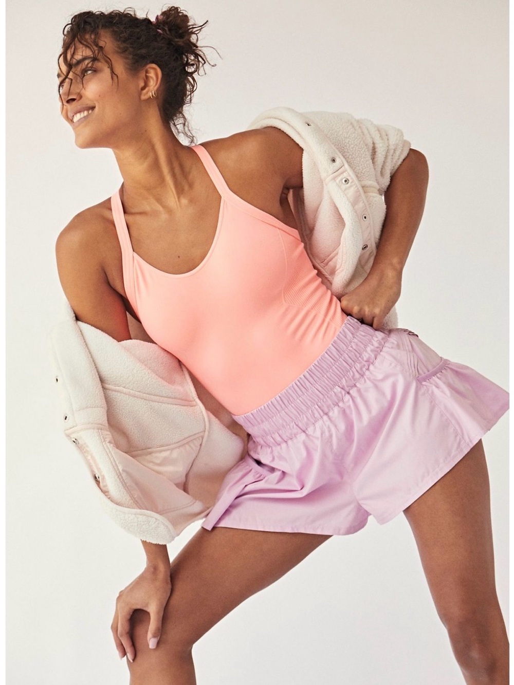 Free People Pink Get Your Flirt On Athletic Shorts Size Small